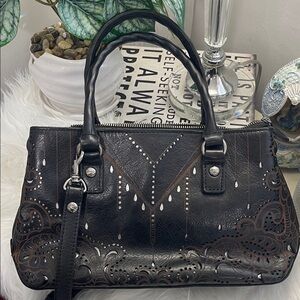 Patricia Nash Leather Black Handbag